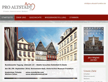 Tablet Screenshot of pro-altstadt-frankfurt.de